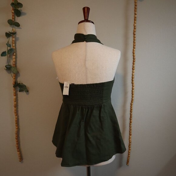 NWT GAP Green Halterneck Flowing Blouse Size XS - Picture 4 of 4